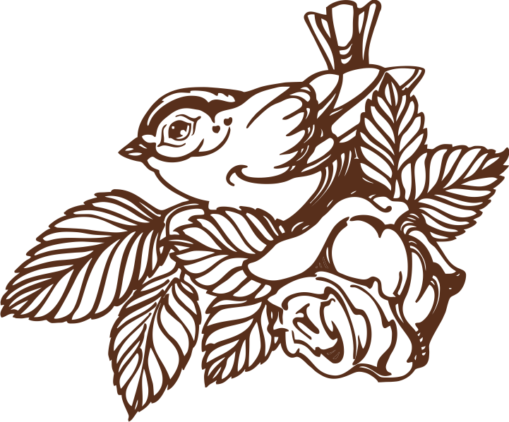 Bird and rose